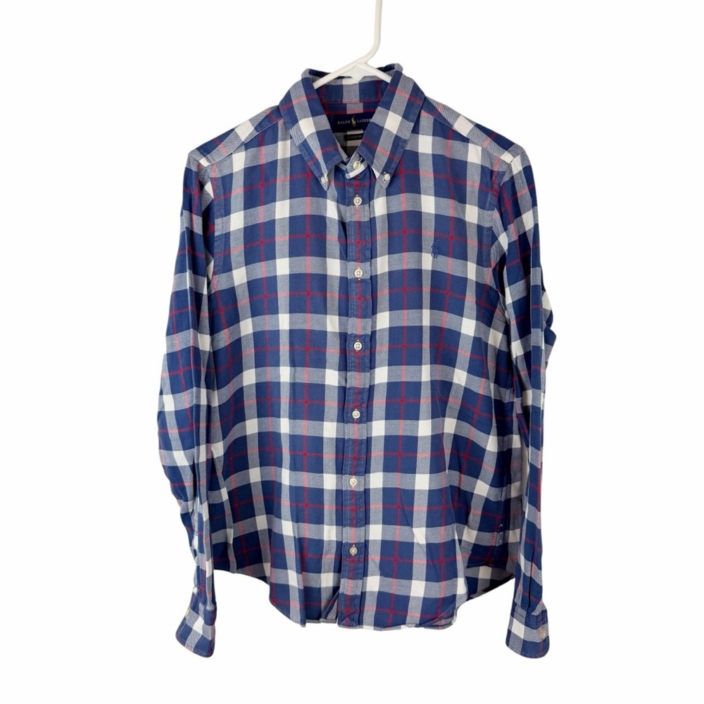Polo Ralph Lauren Georgia Plaid Button Down Shirt XL Classic Fit Blue Red